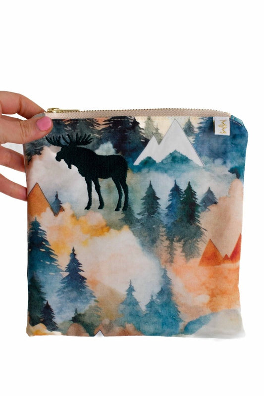Watercolor Moose Small Wet Bag - Modern Makerie