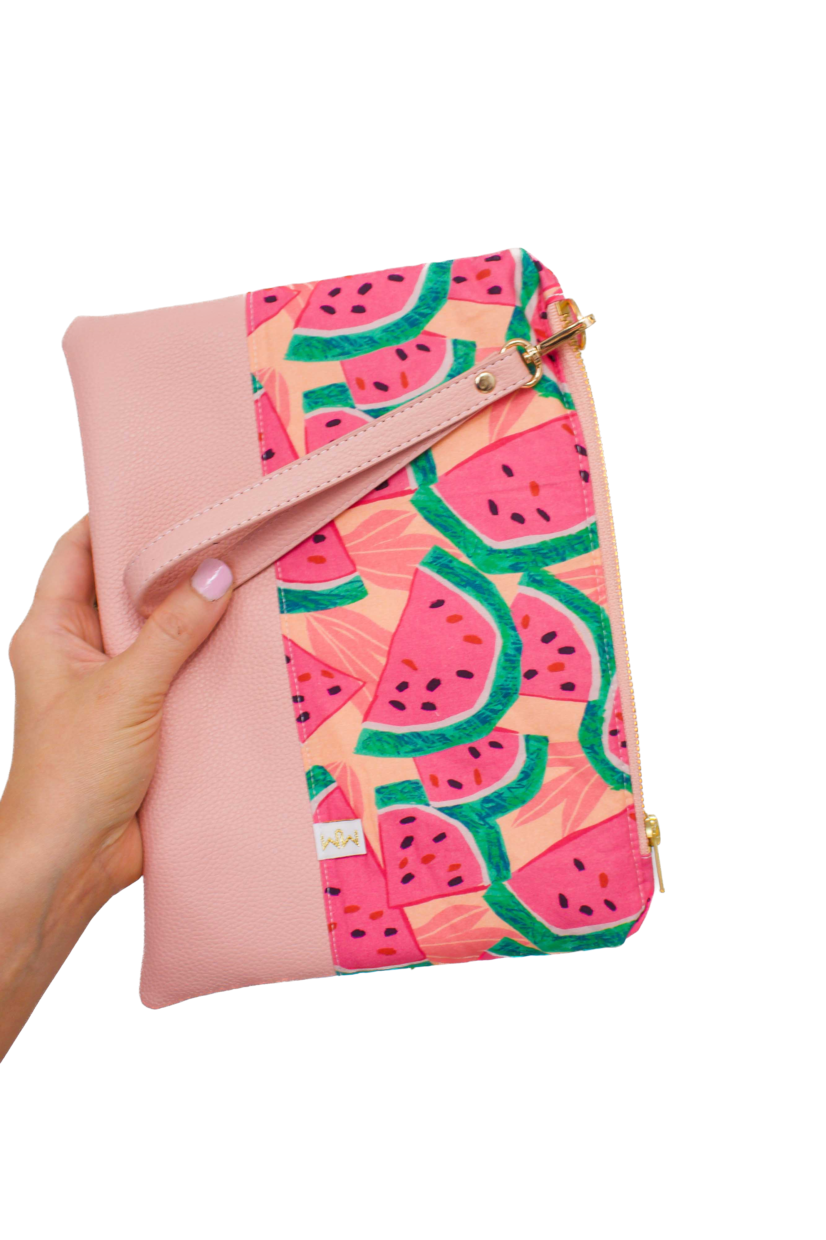 Watermelon Vegan Leather Wristlet XL – Convertible Crossbody Wallet