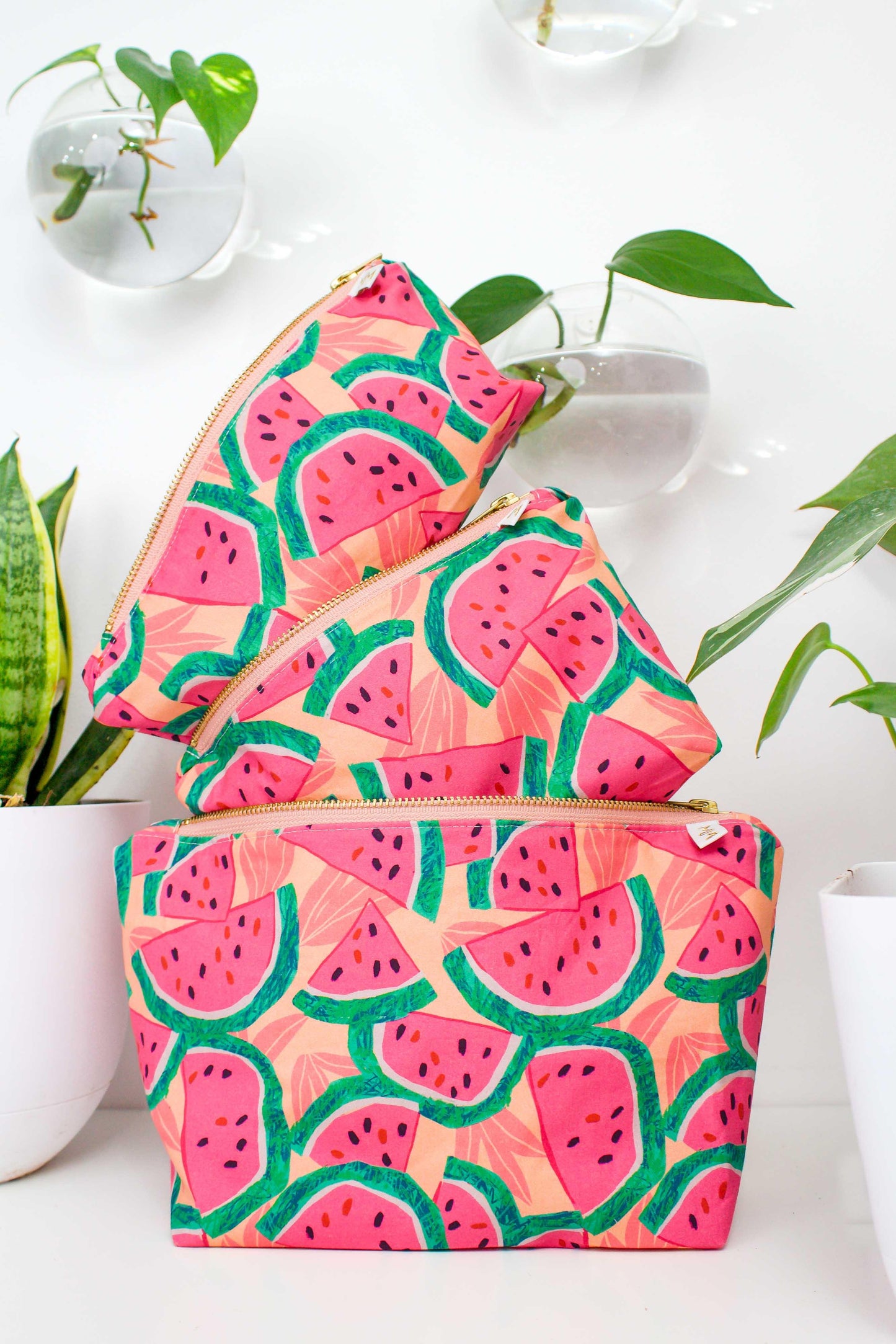 Watermelon 3pc Toiletry Bag Set - Modern Makerie