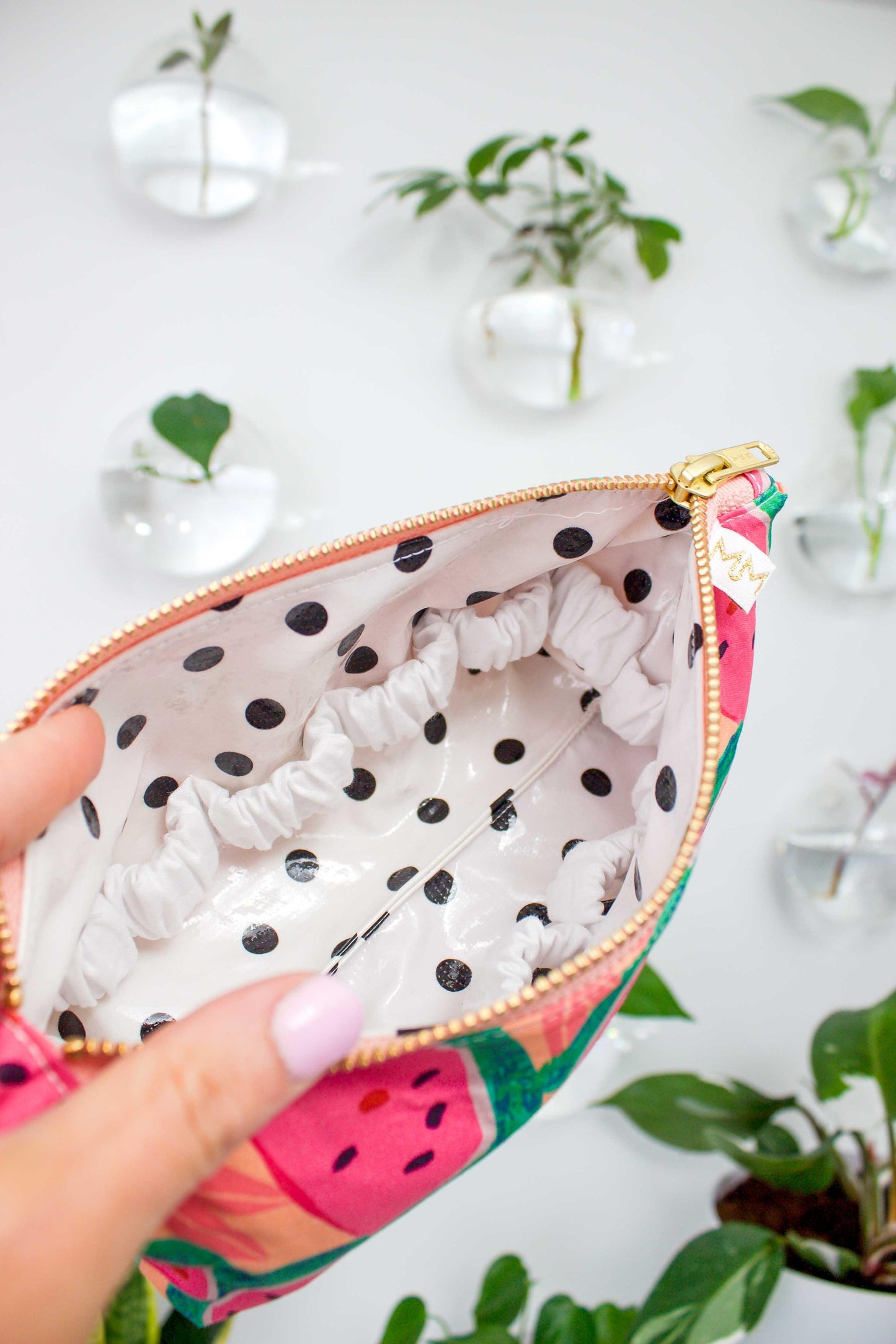 Watermelon Stash Travel Bag with Compartments READY TO SHIP - Modern Makerie