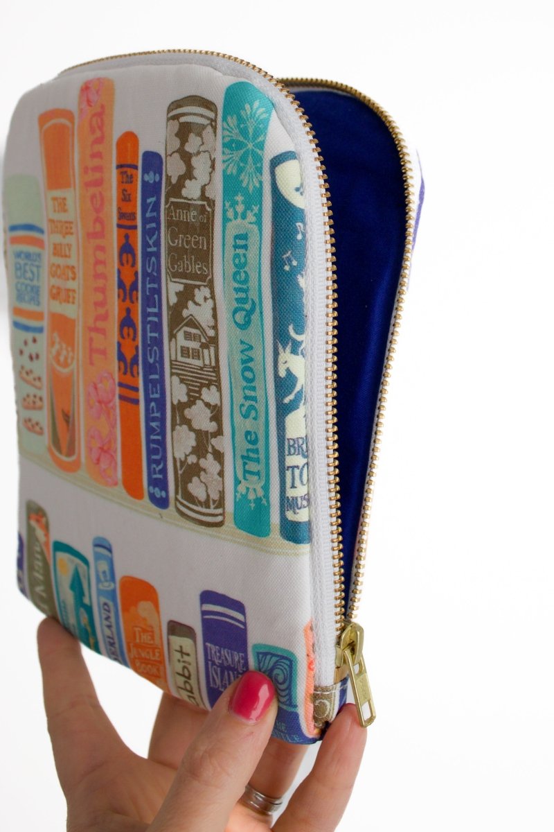 White Book Canvas 6.8" Device Tablet Sleeve - Modern Makerie