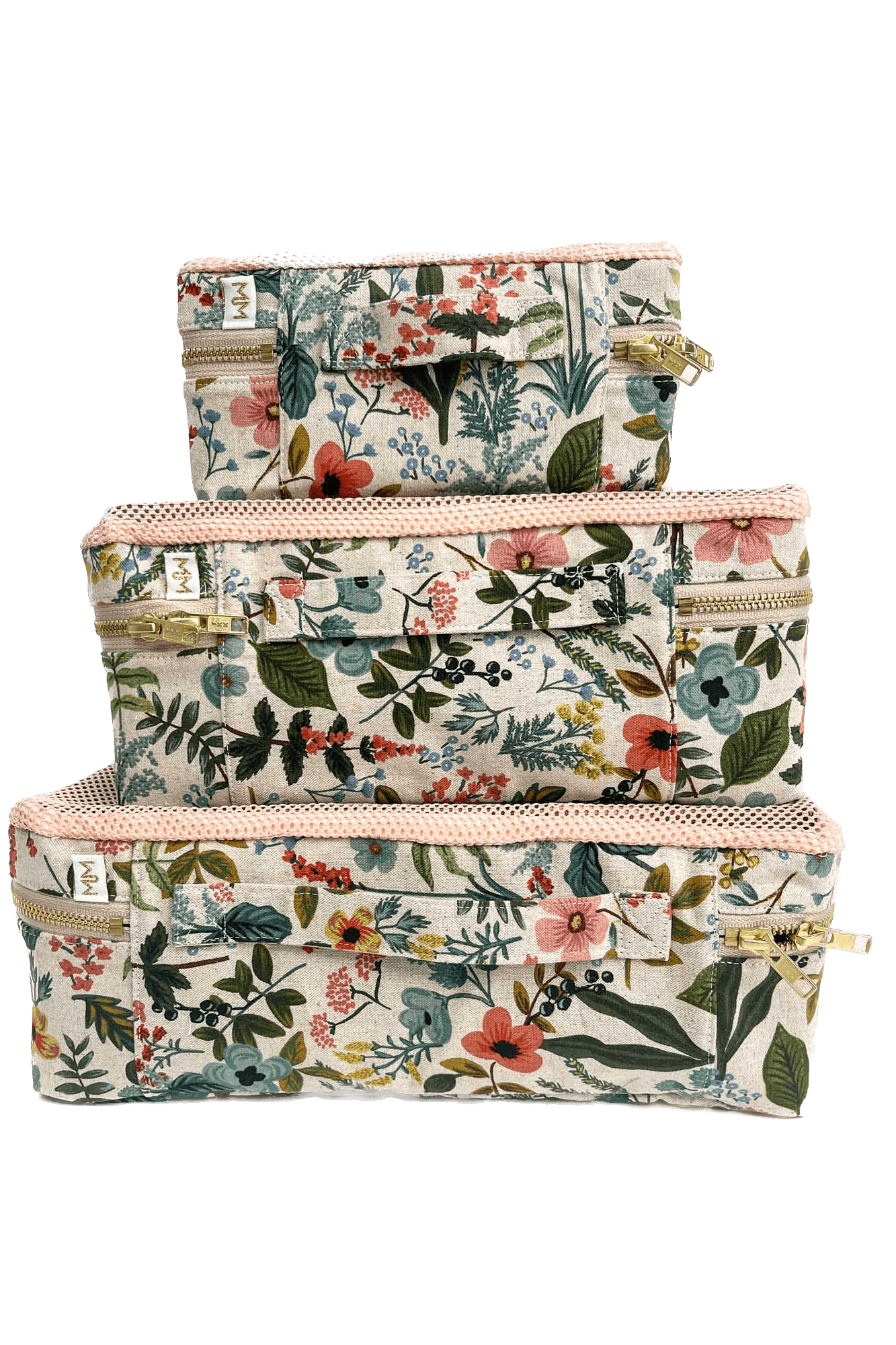 Wildflower Canvas 3pc Luggage Cube Set - Modern Makerie