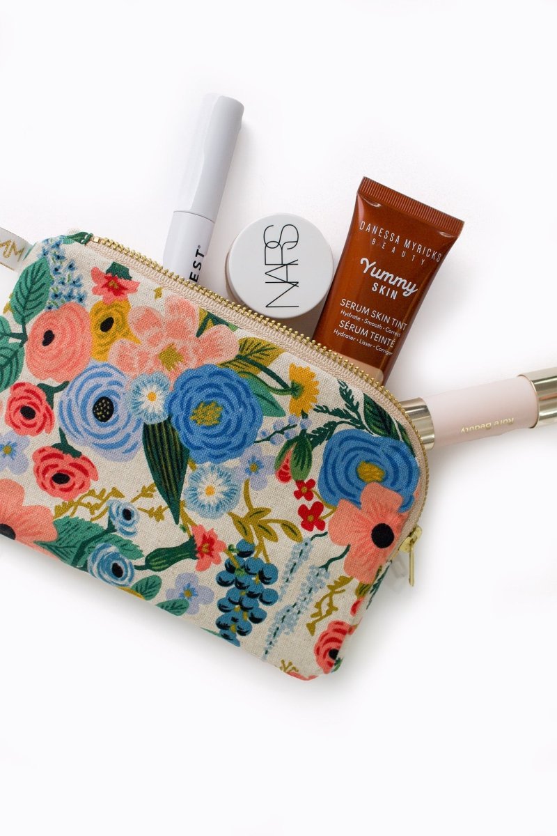 Wildwood Blue Canvas Everyday Essentials & Makeup Pouch - Modern Makerie