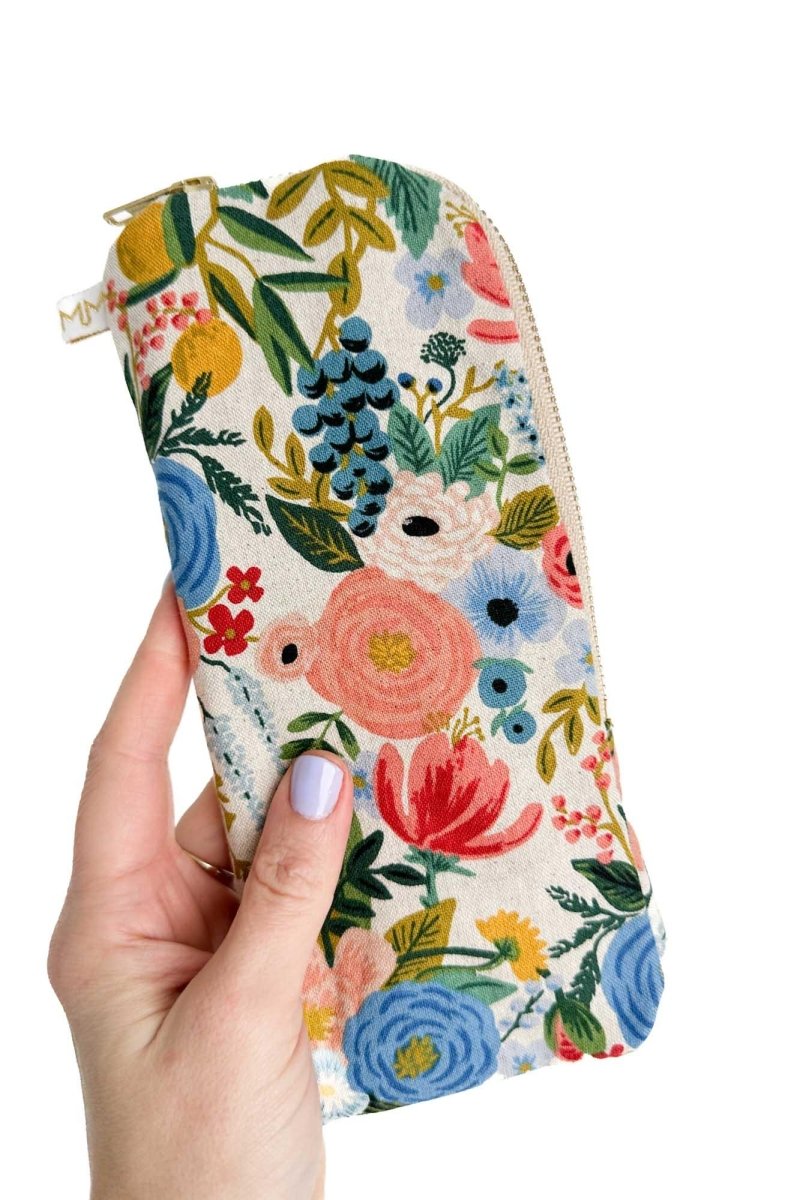 Wildwood Blue Canvas Slim Makeup Brush Bag - Modern Makerie