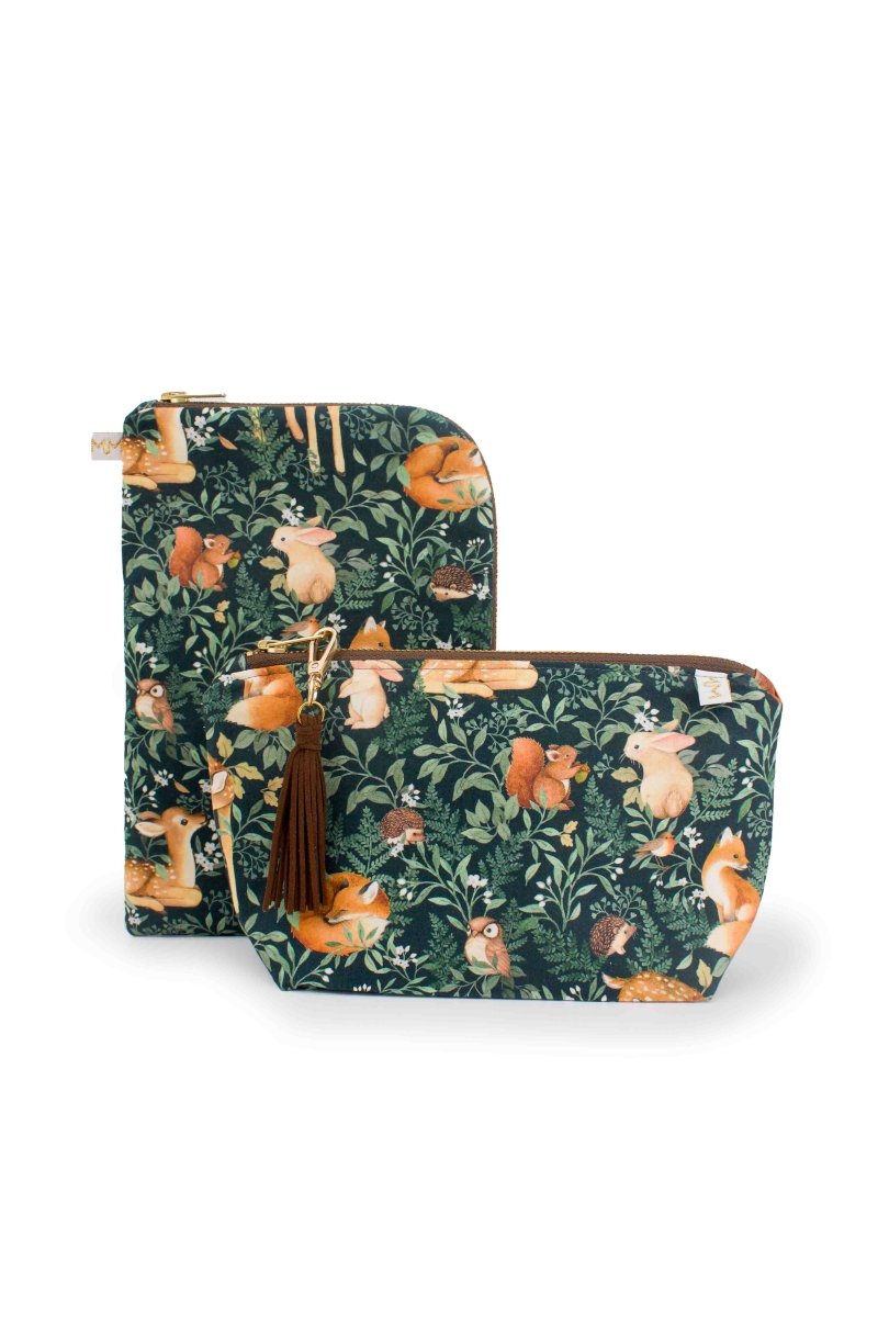 Woodland Animals Diaper Pouch & Wipes Pouch - Modern Makerie